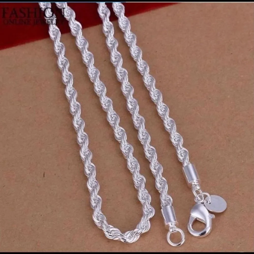 ✨ New 925 sterling silver rope chain 24 inches long 60 cm width ✨